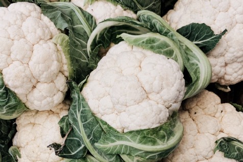 Sticky cauliflower with coconut rice and wild garlic sauce