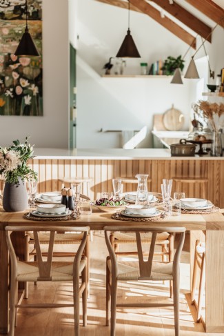 The open-plan, light-filled dining space