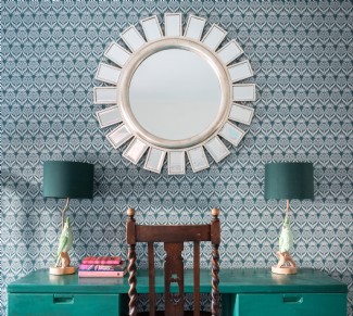 Bright splashes of colour meet mid-century furniture