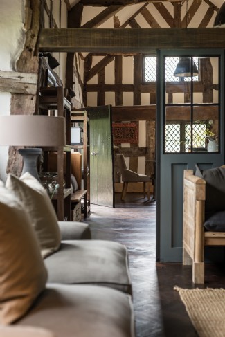 Exposed beams add character to this luxury country home in Herefordshire